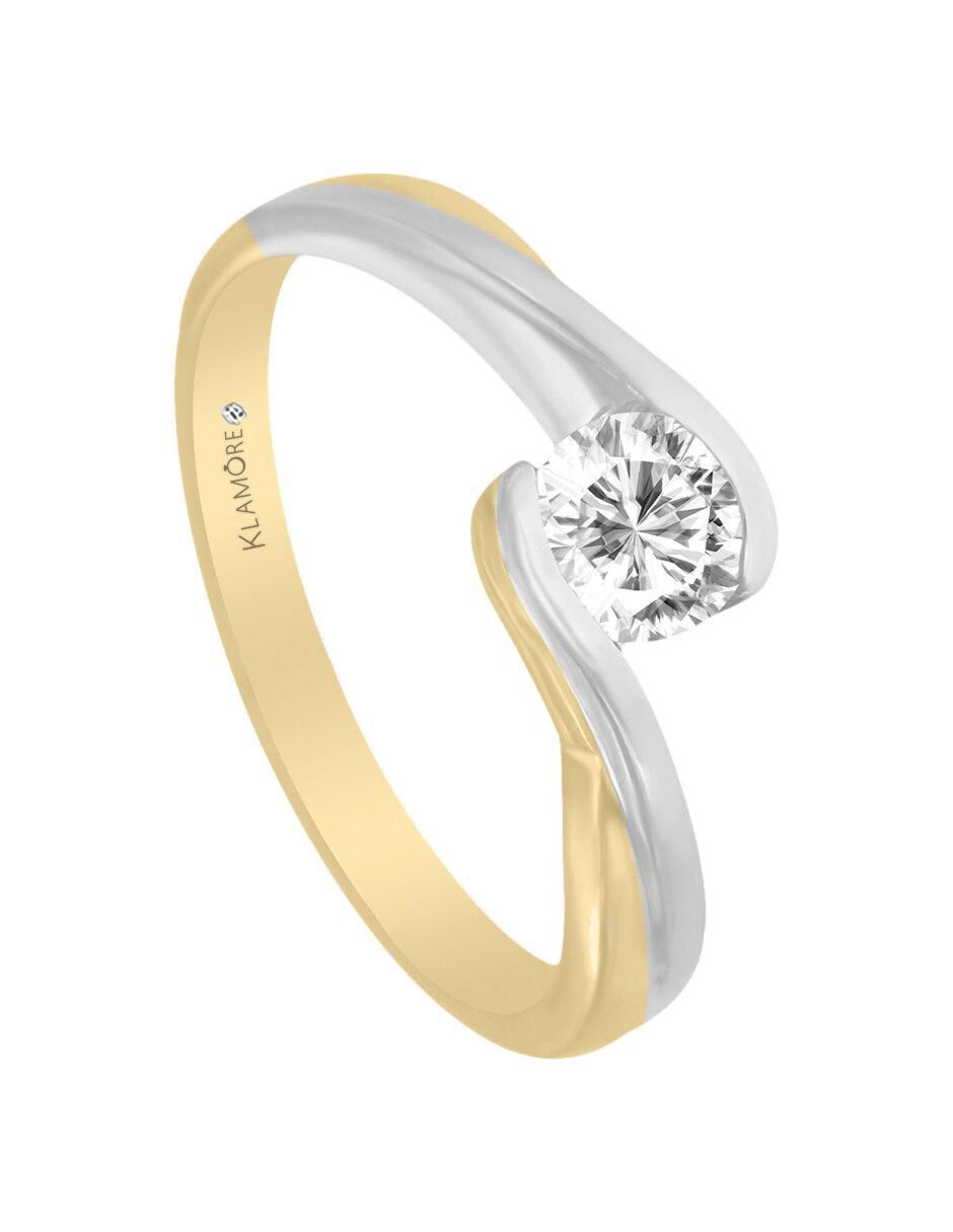 Solitario 14 k Raso diamante 3
