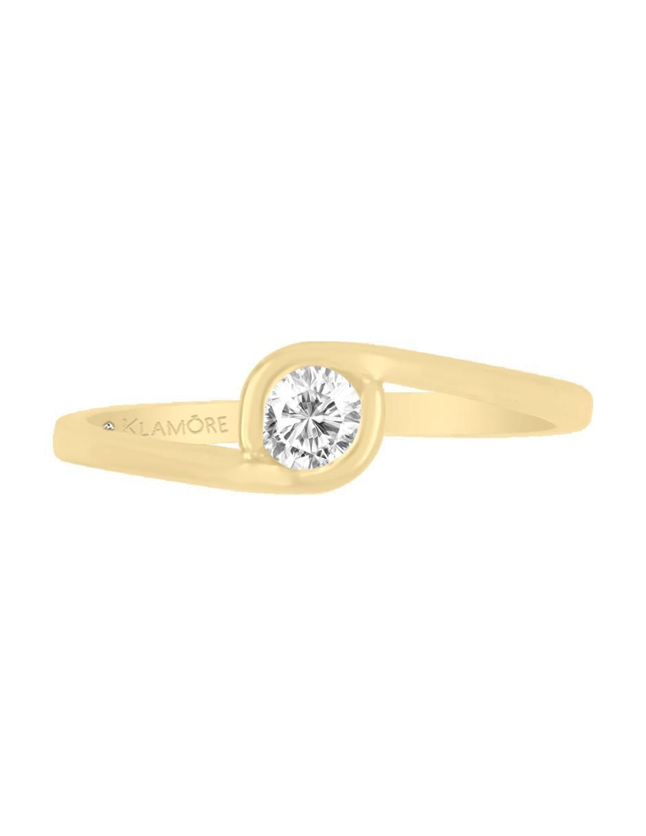 Solitario 14 k Mónaco diamante