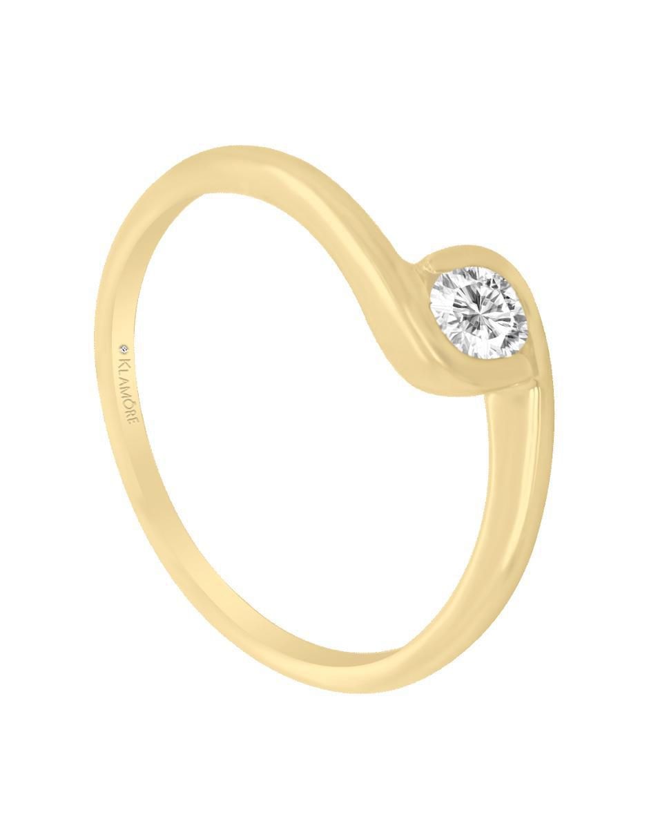 Solitario 14 k Mónaco diamante 4