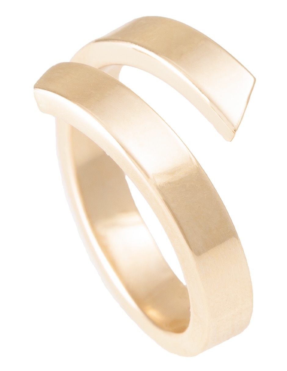 Anillo redondo de oro brillante