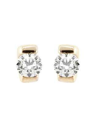 Broqueles de oro amarillo 14 K con acabado brillante
