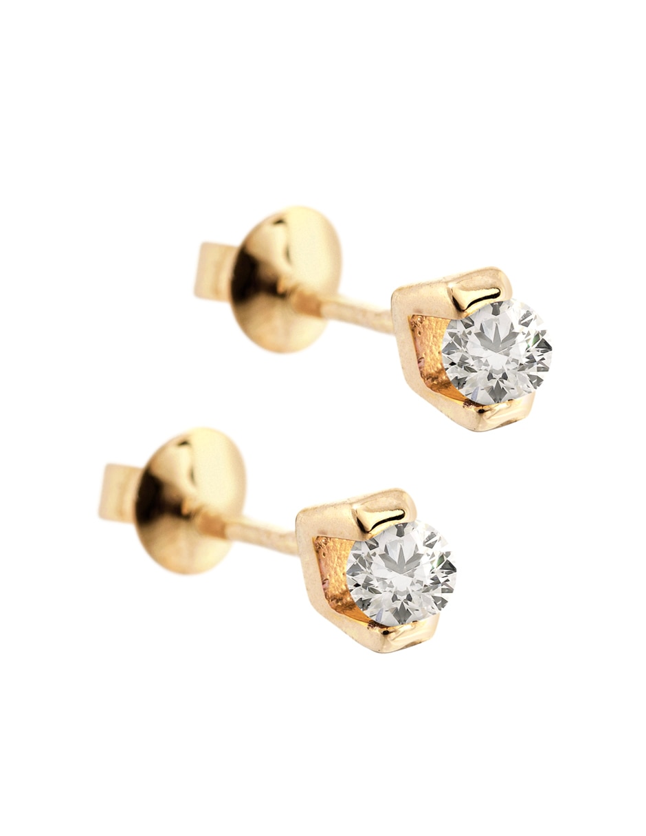 Broqueles de oro amarillo 14 K con acabado brillante 3