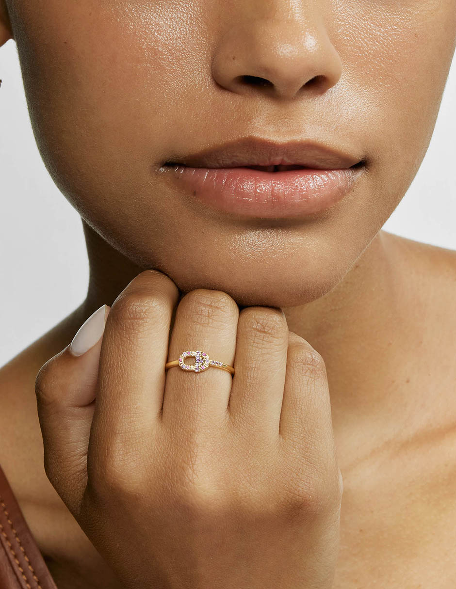 Anillo Manifesto de oro amatista brillante 4