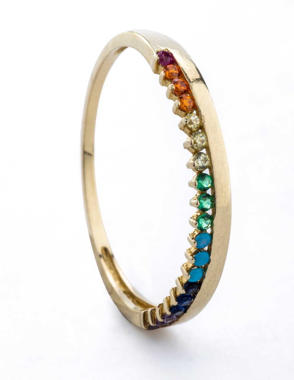Anillo redondo de oro circonita pulido Anillo redondo de oro circonita pulido