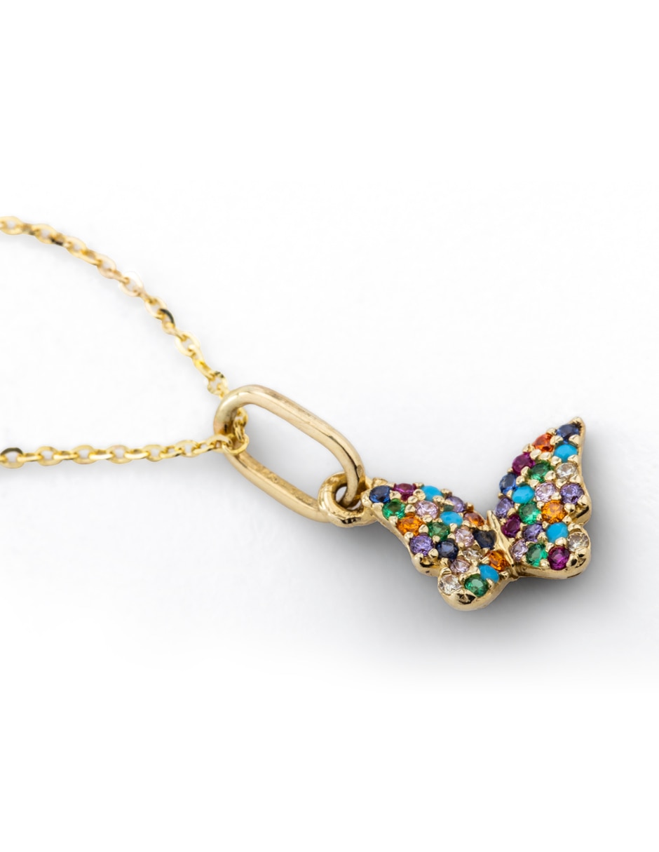 Collar de mariposa de oro 14 K 2