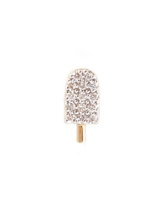 Piercing de paleta de oro amarillo 14 K con acabado pavé diamante