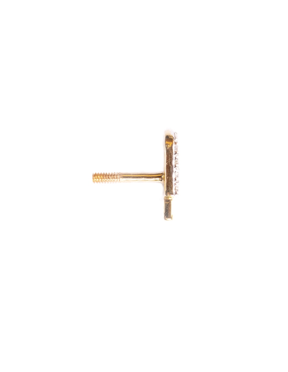 Piercing de paleta de oro amarillo 14 K con acabado pavé diamante 3