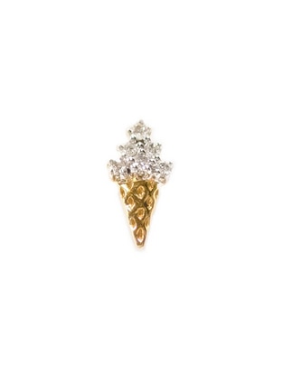 Piercing de oro amarillo 14 K con acabado pavé diamante