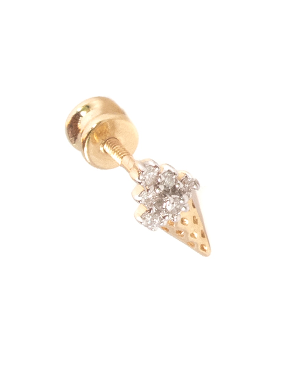 Piercing de oro amarillo 14 K con acabado pavé diamante 2