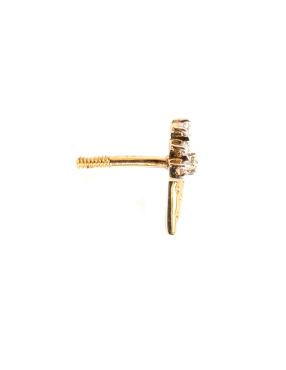 Piercing de oro amarillo 14 K con acabado pavé diamante 3