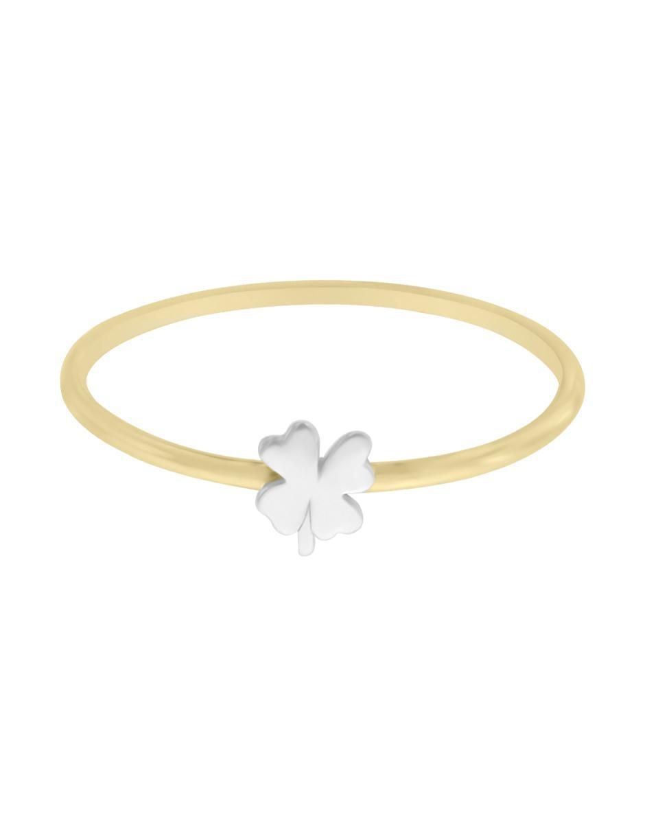 Anillo de trébol Trébol De La Suerte 14 k de oro pulido Anillo de trébol Trébol De La Suerte 14 k de oro pulido
