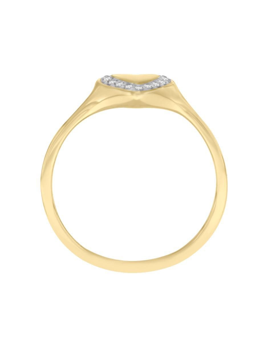Anillo de corazón Nevada 14 k de oro diamante pulido