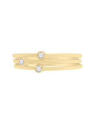 Anillo redondo New Day 14 k de oro diamante pulido Anillo redondo New Day 14 k de oro diamante pulido