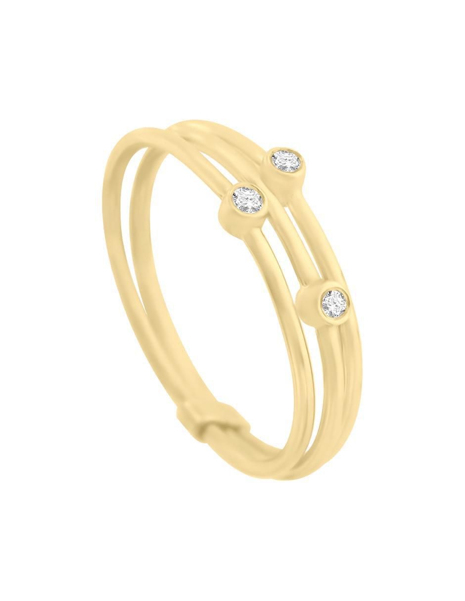 Anillo redondo New Day 14 k de oro diamante pulido 3