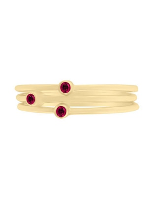 Anillo redondo New Day 14 k de oro rubí pulido Anillo redondo New Day 14 k de oro rubí pulido