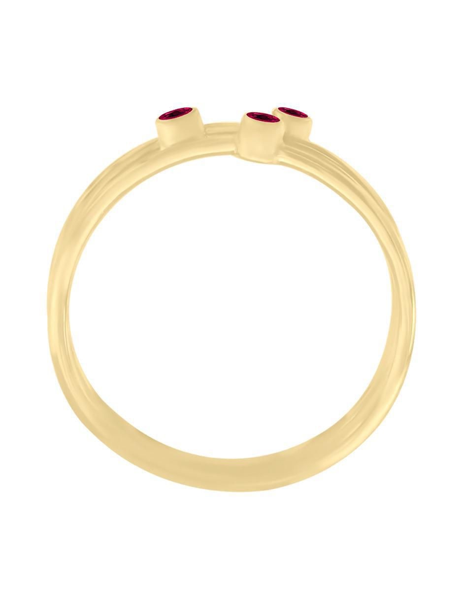 Anillo redondo New Day 14 k de oro rubí pulido 4