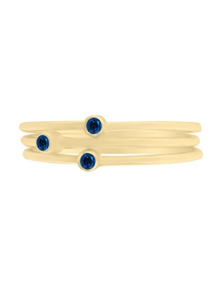 Anillo redondo New Day 14 k de oro zafiro pulido Anillo redondo New Day 14 k de oro zafiro pulido