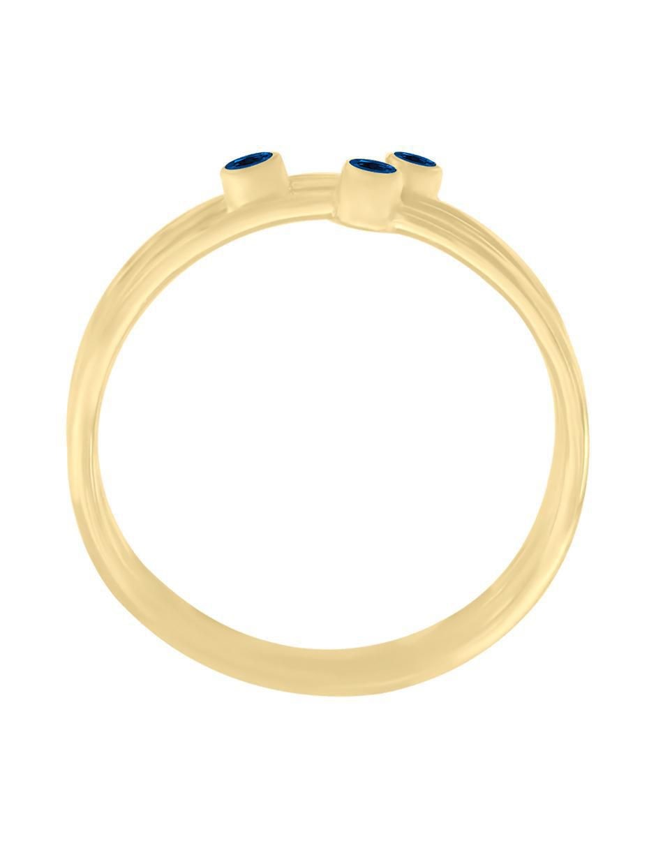 Anillo redondo New Day 14 k de oro zafiro pulido 3