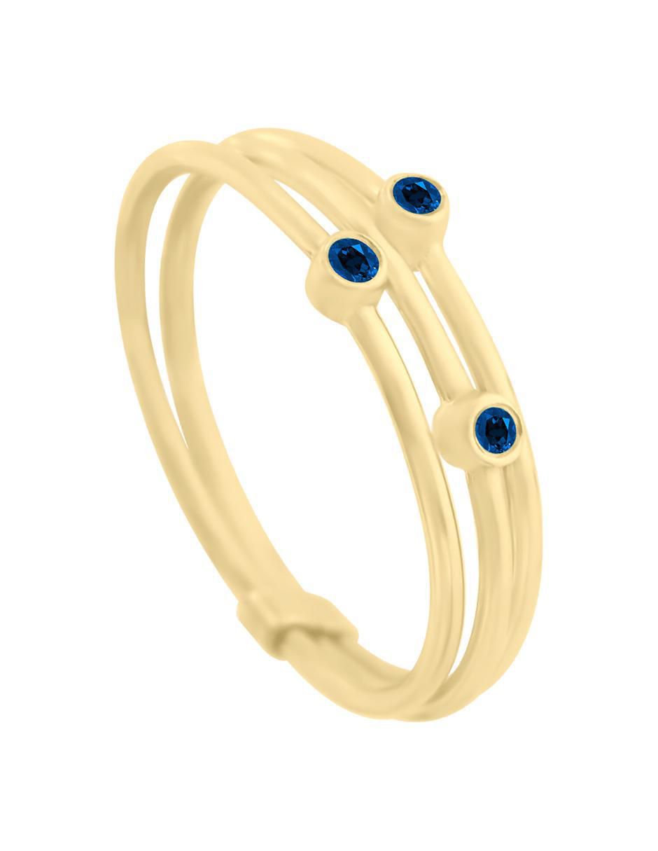 Anillo redondo New Day 14 k de oro zafiro pulido 4
