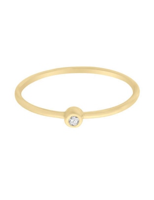 Anillo redondo New Day 14 k de oro diamante pulido Anillo redondo New Day 14 k de oro diamante pulido