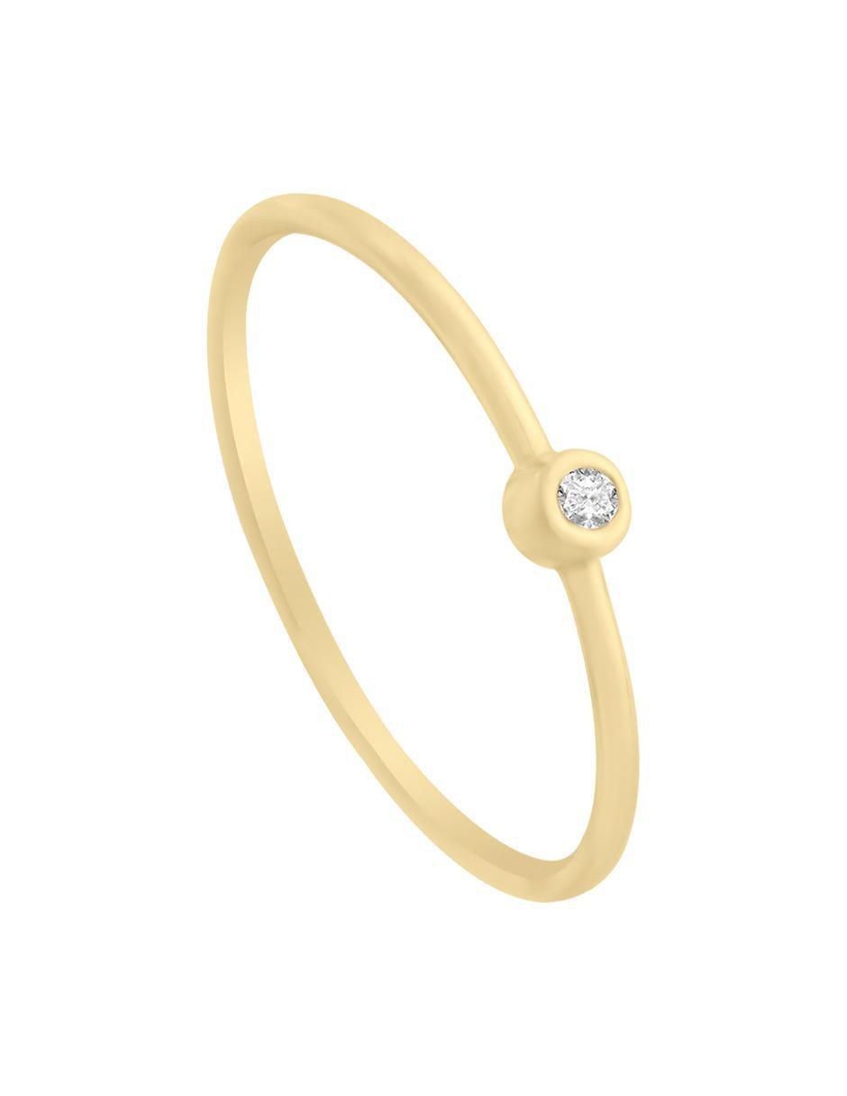 Anillo redondo New Day 14 k de oro diamante pulido 4