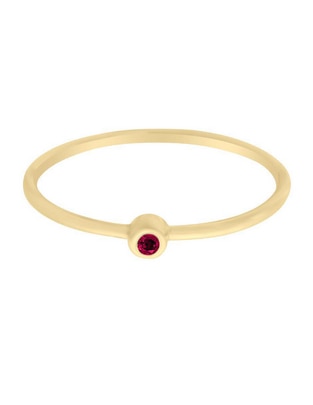 Anillo redondo New Day 14 k de oro rubí pulido Anillo redondo New Day 14 k de oro rubí pulido