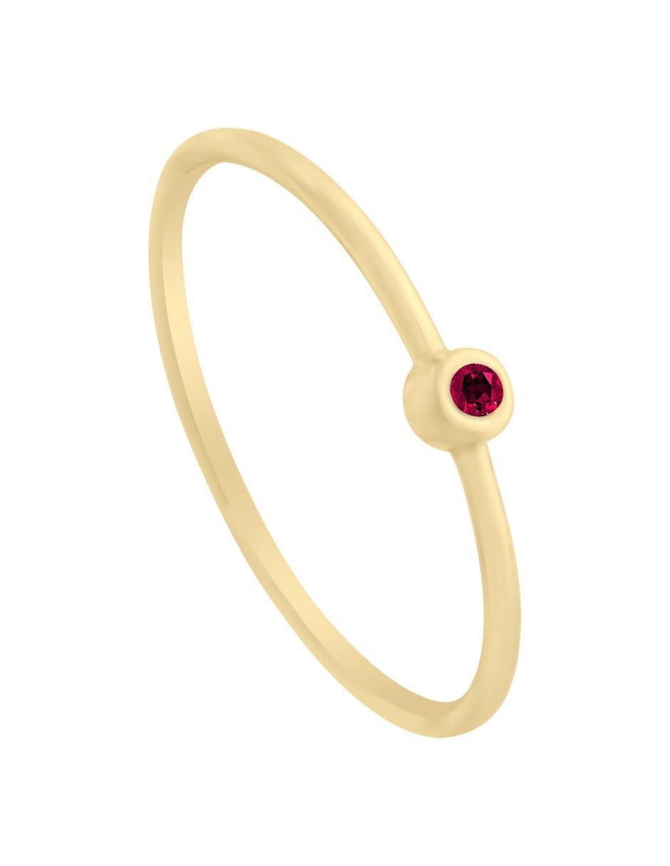 Anillo redondo New Day 14 k de oro rubí pulido 4
