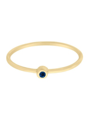 Anillo redondo New Day 14 k de oro zafiro pulido Anillo redondo New Day 14 k de oro zafiro pulido