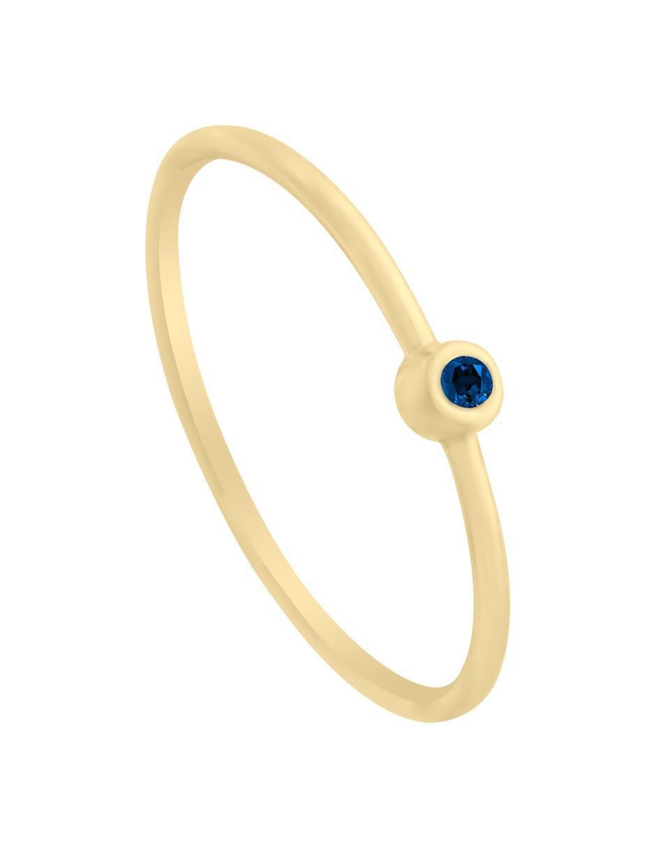 Anillo redondo New Day 14 k de oro zafiro pulido 4