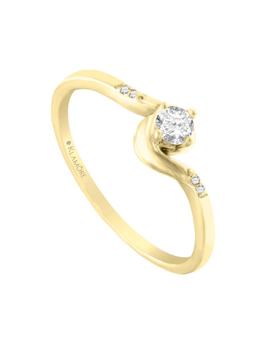 Solitario 14 k Aloysa diamante 4