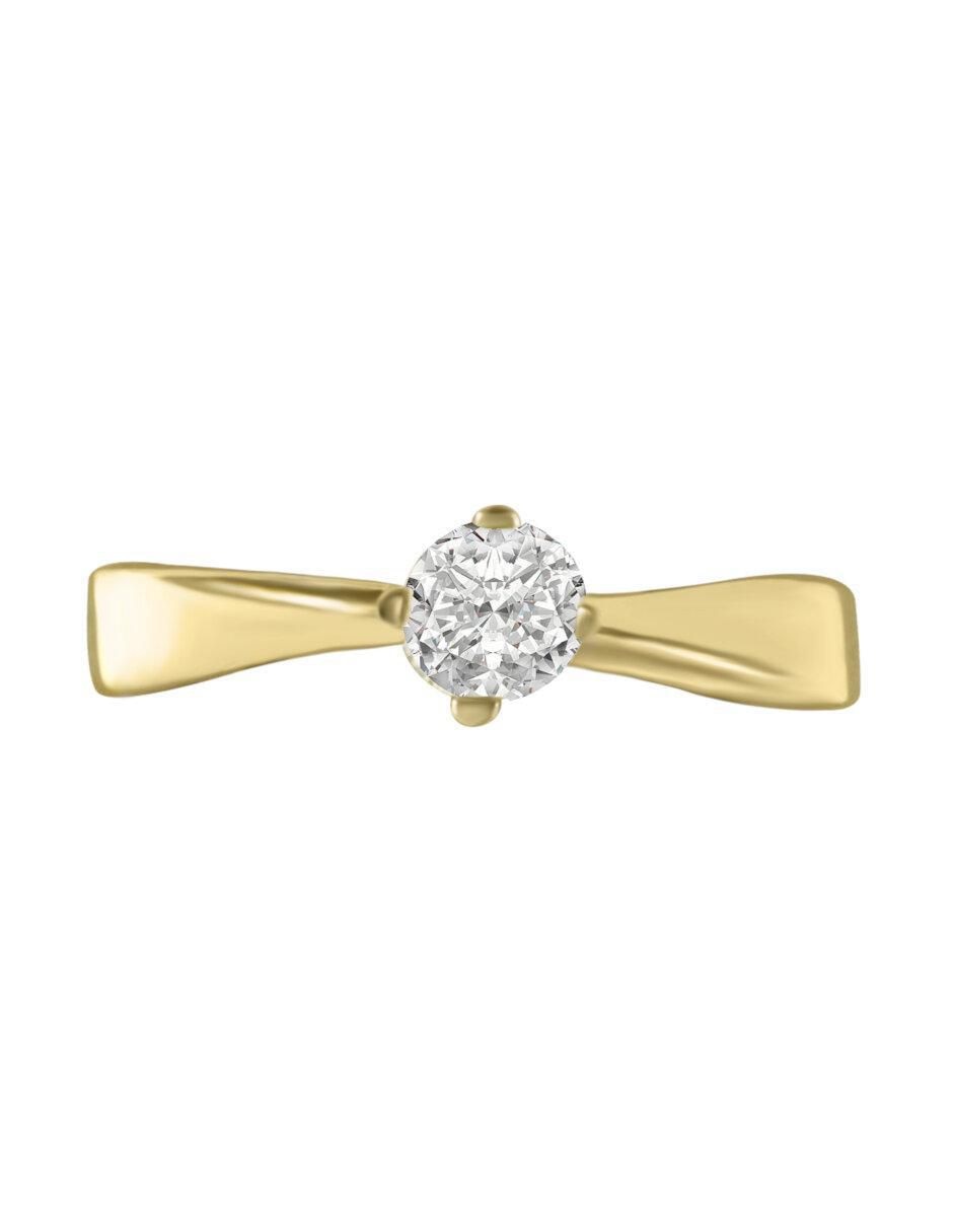 Solitario de oro 14 k Daila diamante