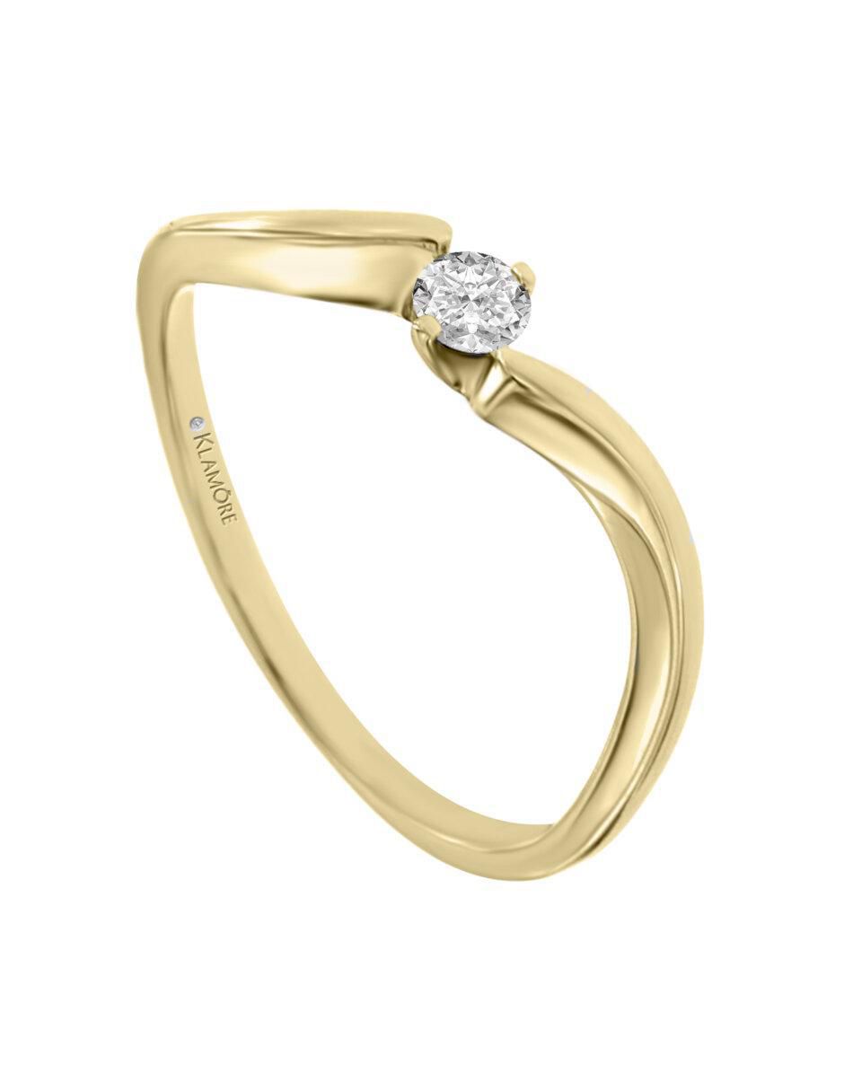 Solitario 14 k Maibe diamante 3