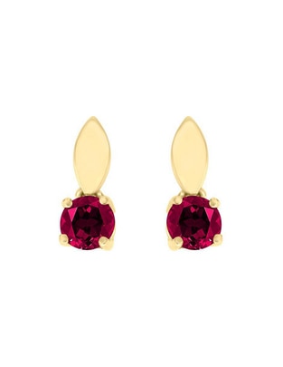 Aretes de oro 14 K con acabado brillante rubí Aretes de oro 14 K con acabado brillante rubí