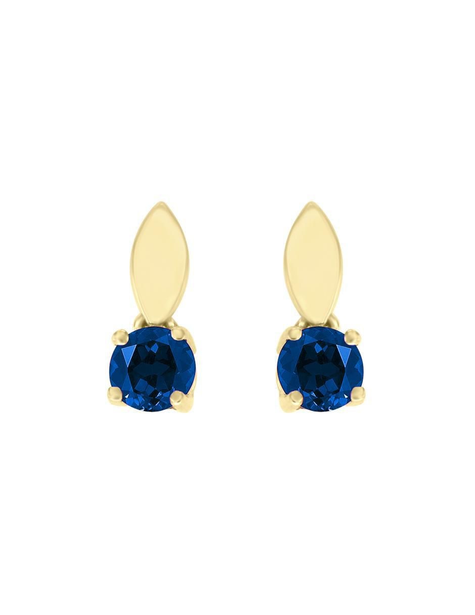 Aretes de oro 14 K con acabado brillante zafiro Aretes de oro 14 K con acabado brillante zafiro