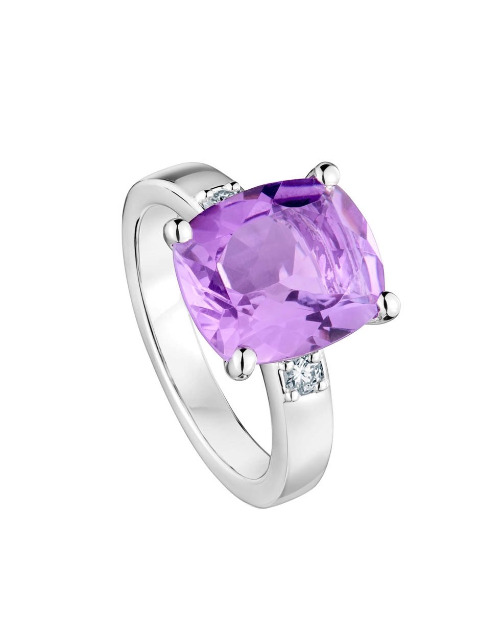 Anillo Basic Colors de plata diamante brillante 2