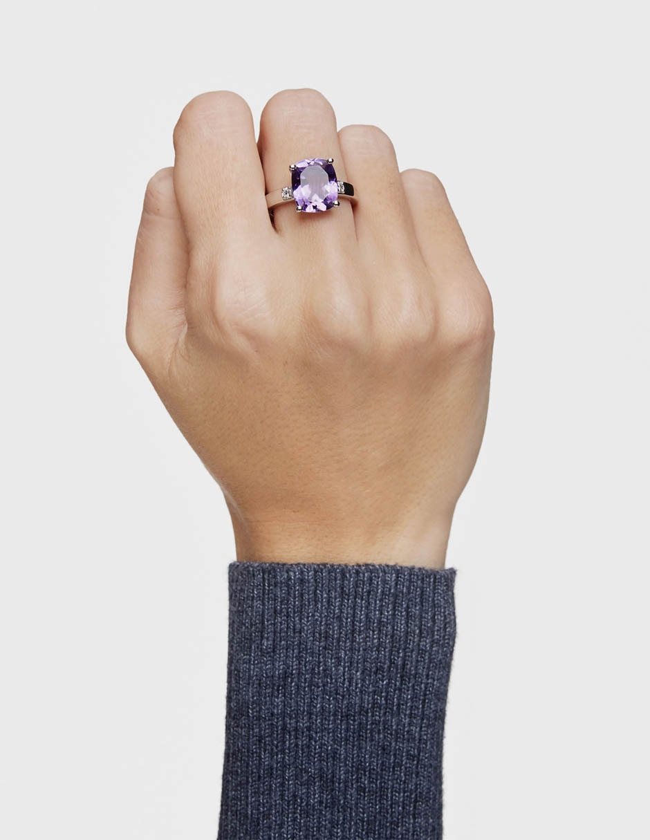 Anillo Basic Colors de plata diamante brillante 6