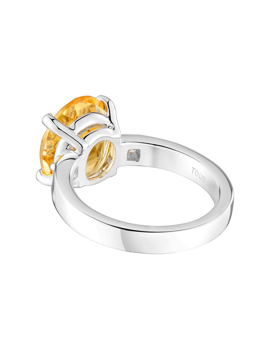 Anillo Basic Colors de plata citrina y diamante brillante 3