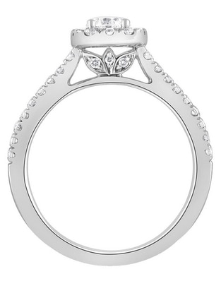 Anillo de compromiso de oro blanco 14 k