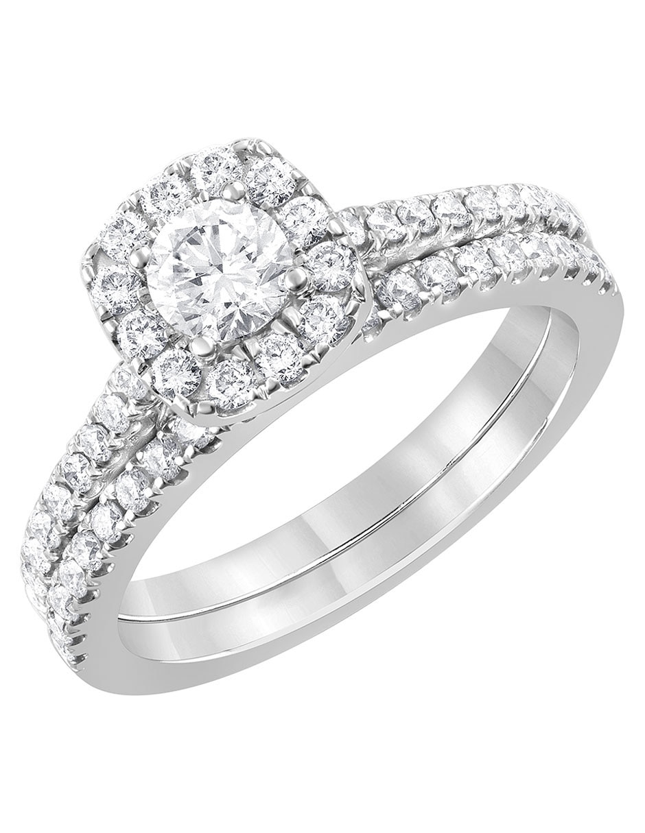 Anillo de compromiso de oro blanco 14 k Ayla