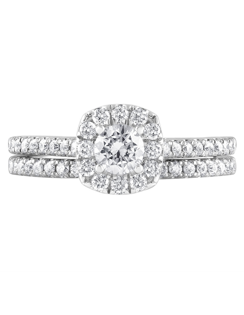 Anillo de compromiso de oro blanco 14 k Ayla