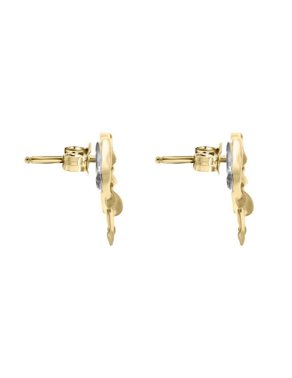 Aretes de hada de oro con acabado mate diamante 2