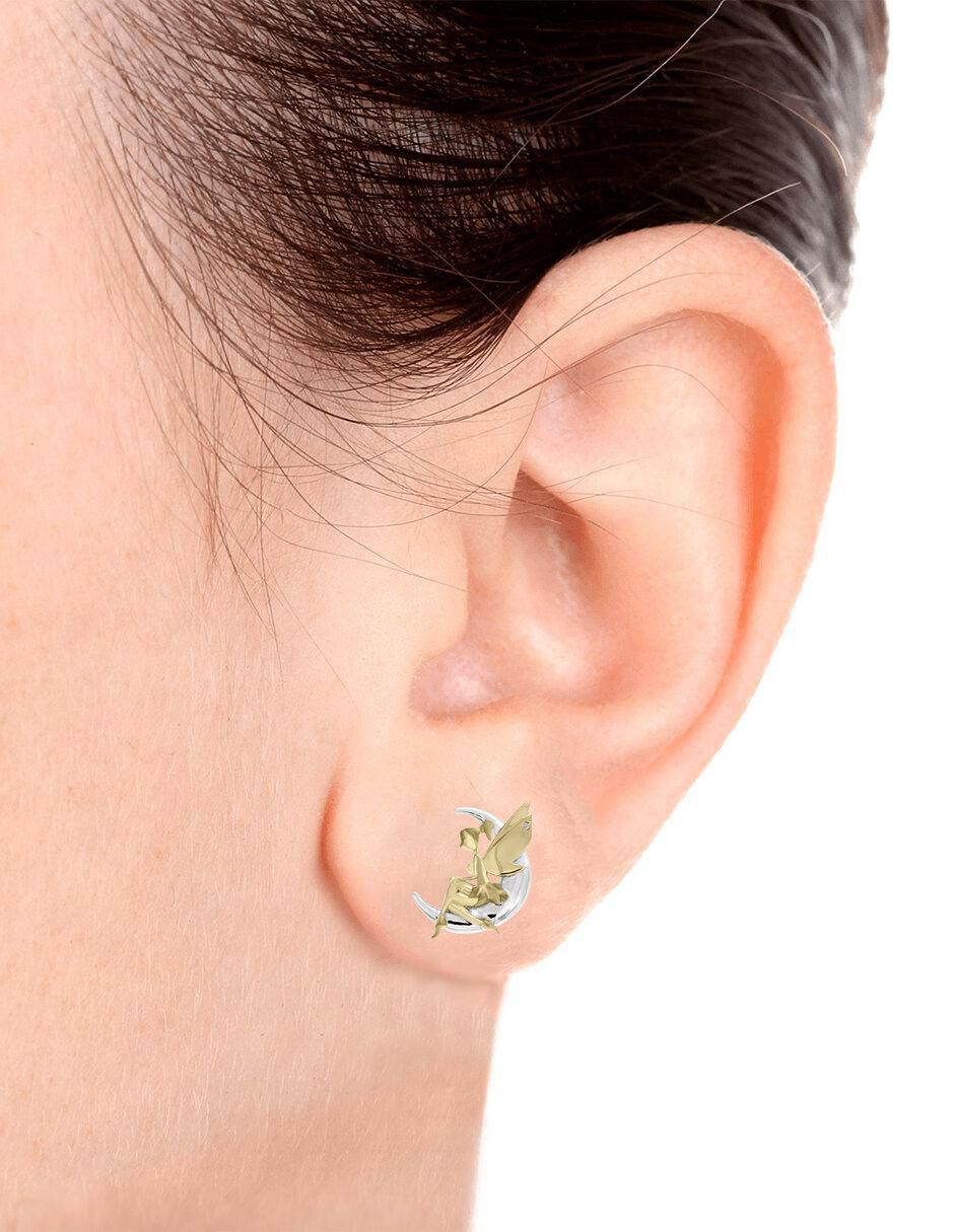 Aretes de hada de oro con acabado mate diamante 3