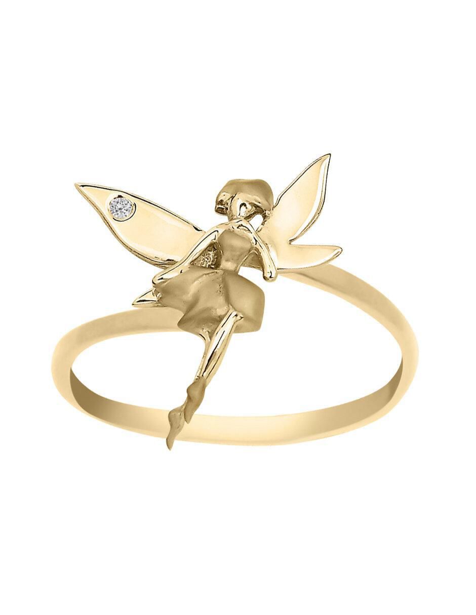 Anillo de ángel Sophy 14 k de oro diamante brillante Anillo de ángel Sophy 14 k de oro diamante brillante