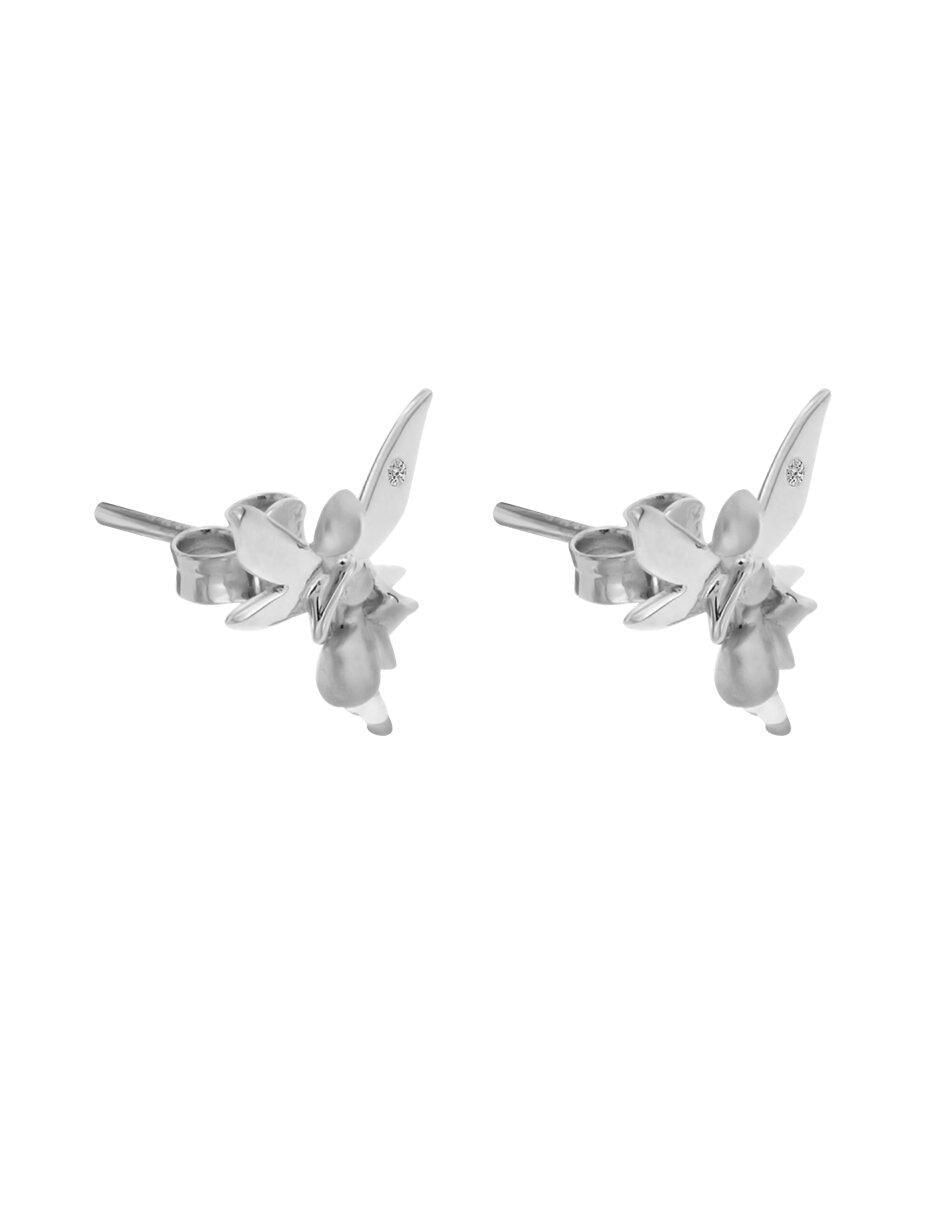 Aretes de hada de oro con acabado brillante diamante 2