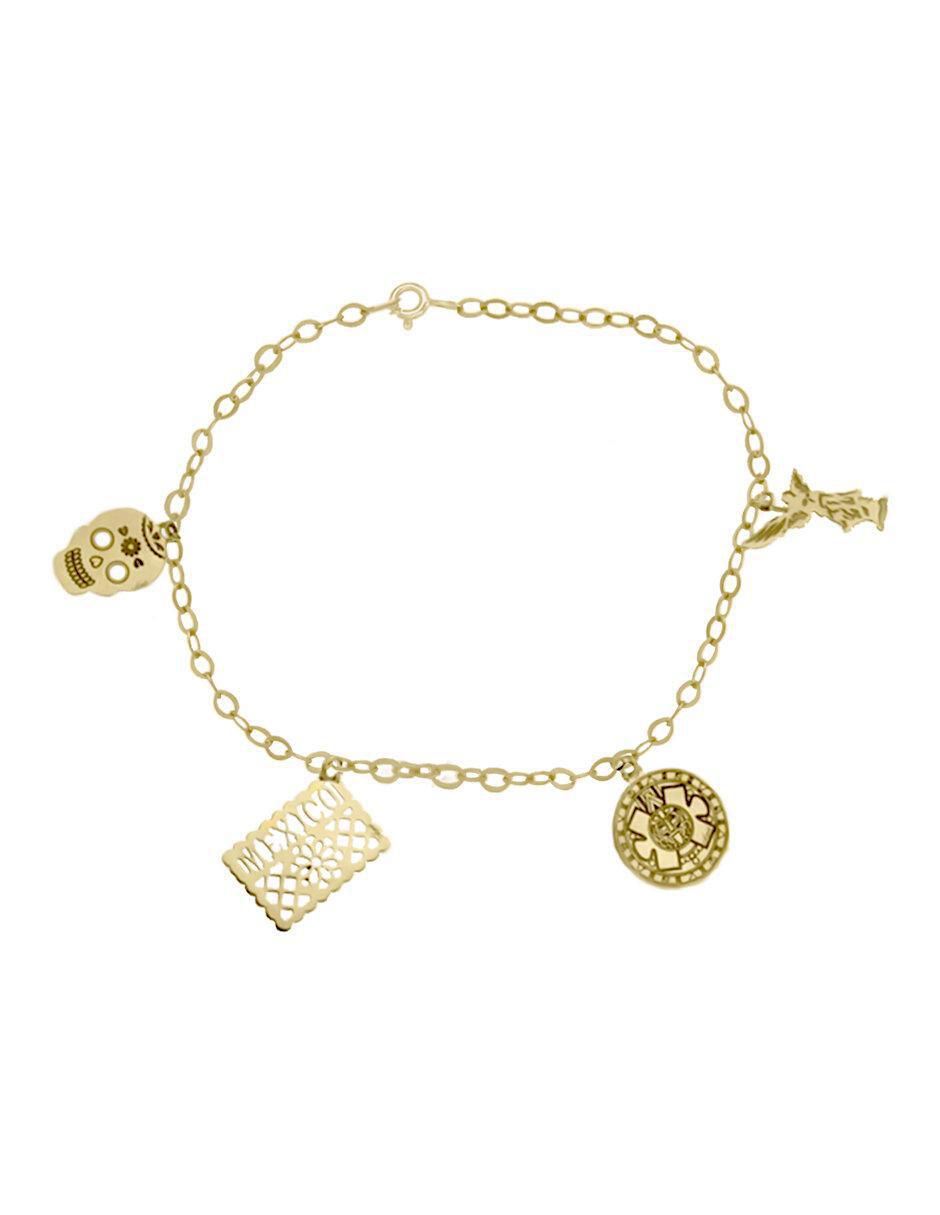 Pulsera de oro 14 K acabado brillante Pulsera de oro 14 K acabado brillante