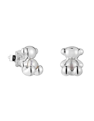 Aretes de oso Tous Bold Bear de plata P 925 con acabado espejo nácar
