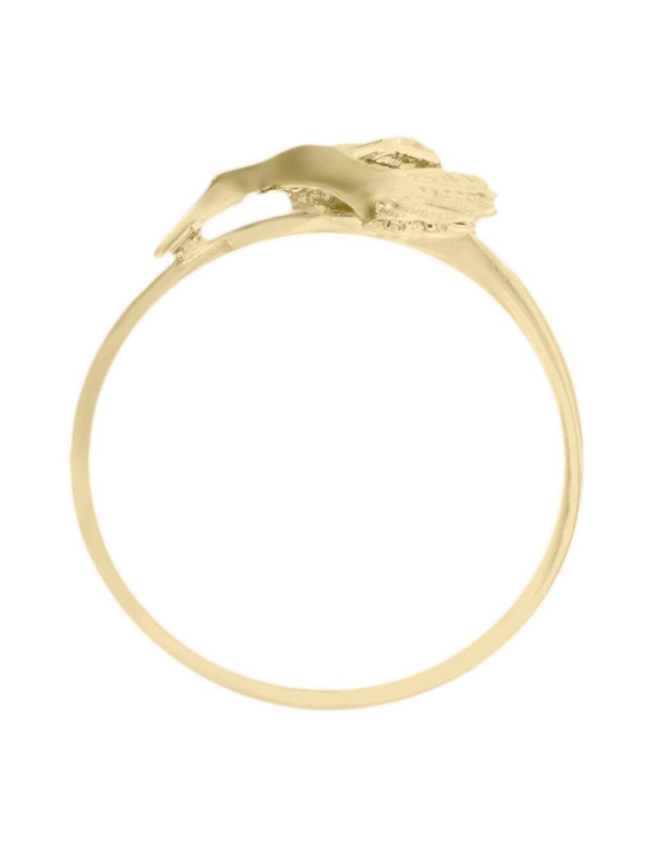 Anillo de colibrí 14 k de oro amarillo diamante brillante