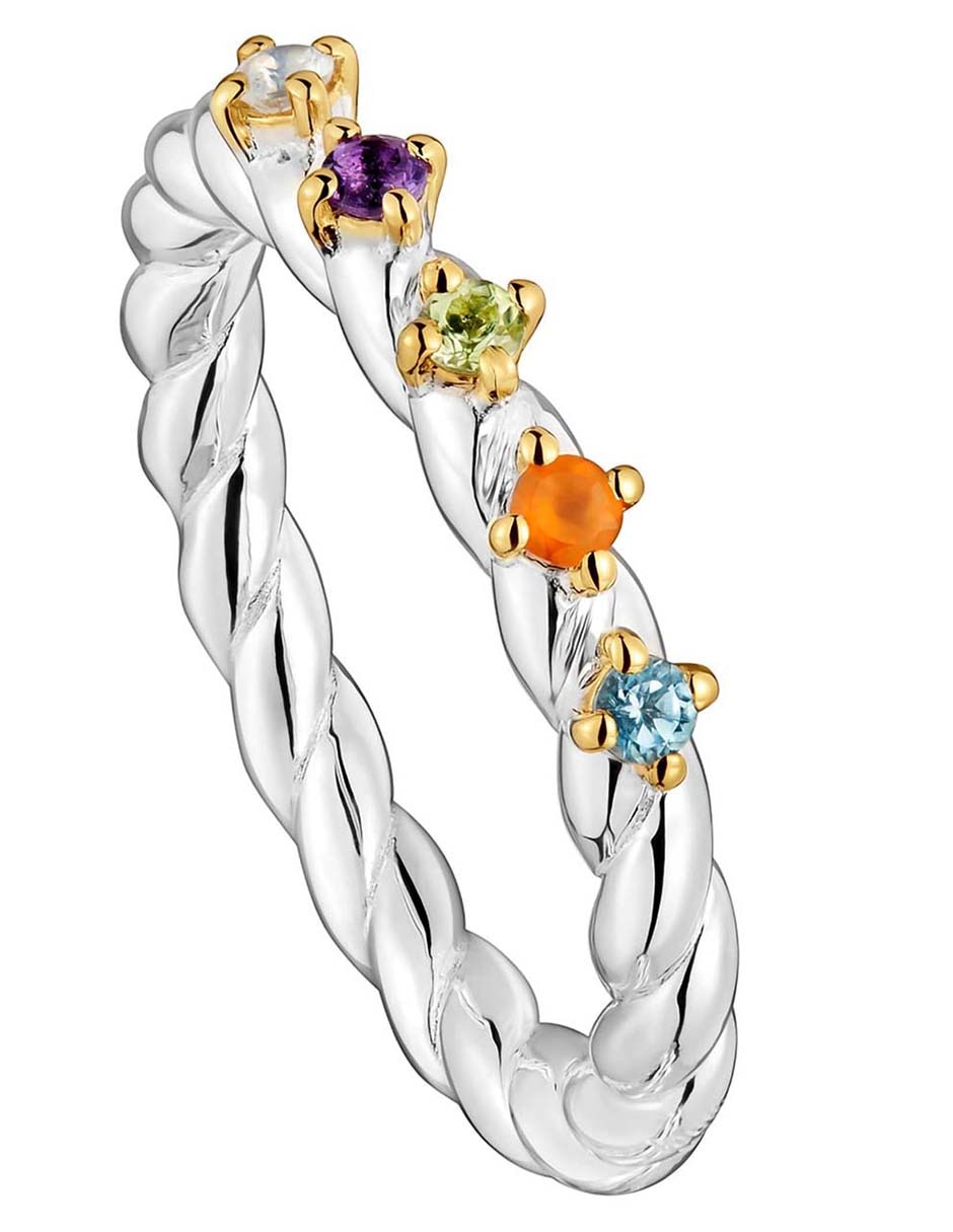 Anillo Sugar Party de plata P 925 amatista baño de oro 2