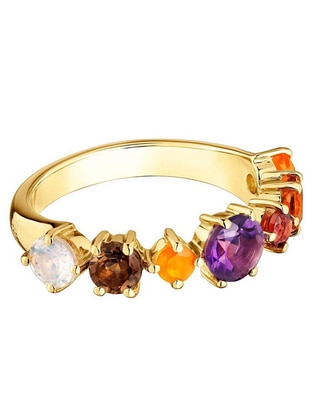 Anillo Tous Sugar Party de plata P 925 amatista y cuarzo baño de oro