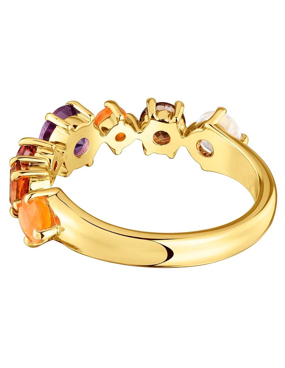 Anillo Tous Sugar Party de plata P 925 amatista y cuarzo baño de oro